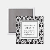 Zwart-wit Collectie Opslaan Datum magneet (Voorkant / Achterkant)