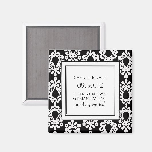 Zwart-wit Collectie Opslaan Datum magneet (Voorkant / Achterkant)