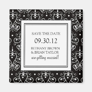 Zwart-wit Collectie Opslaan Datum magneet