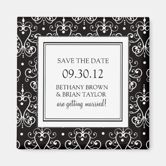 Zwart-wit Collectie Opslaan Datum magneet (Voorkant)