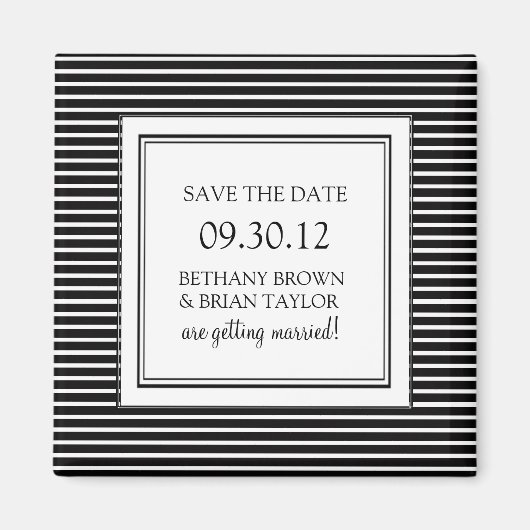 Zwart-wit Collectie Opslaan Datum magneet (Voorkant)