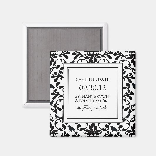 Zwart-wit Collectie Opslaan Datum magneet (Voorkant / Achterkant)