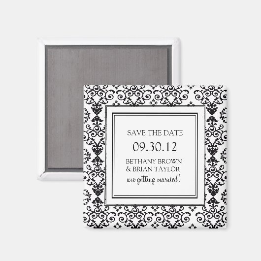 Zwart-wit Collectie Opslaan Datum magneet (Voorkant / Achterkant)