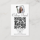 Zwart wit College Fund QR-Afstuderen Informatiekaartje (Voorkant)
