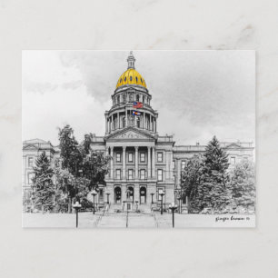 Zwart-wit, Colorado State Capitol Bldg #2 Briefkaart