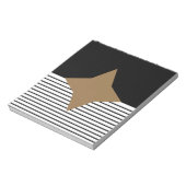 Zwart Wit Colorblock & Bruine Diamant Notitieblok (Linkerzijde)