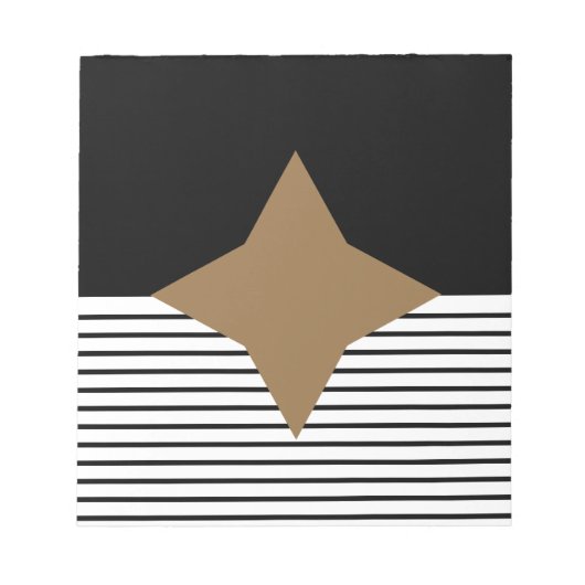 Zwart Wit Colorblock & Bruine Diamant Notitieblok (Voorkant)