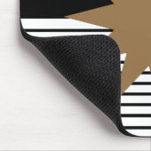 Zwart Wit Colorblock & Bruine Zon Muismat (Hoek)