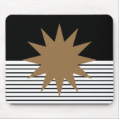 Zwart Wit Colorblock & Bruine Zon Muismat (Voorkant)