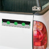 Zwart Wit Colorblock & Groene Cirkel Bumpersticker (Op Truck)