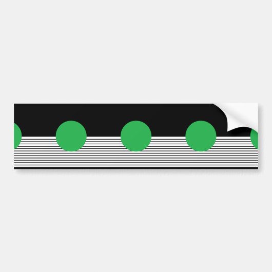 Zwart Wit Colorblock & Groene Cirkel Bumpersticker (Voorkant)