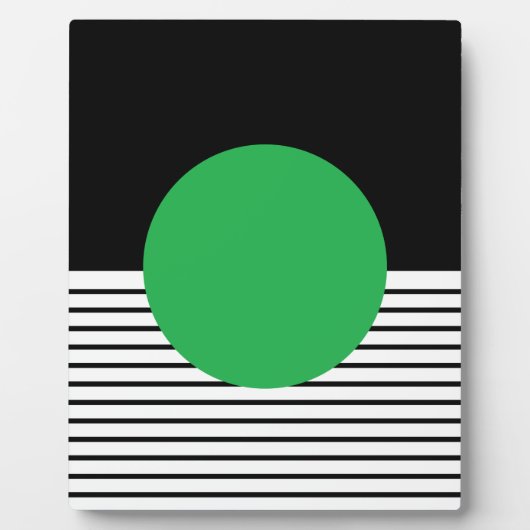 Zwart Wit Colorblock & Groene Cirkel Fotoplaat (Voorkant)