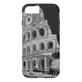 Zwart & Wit Colosseum Stoere iPhone 7 Hoesje (Achterkant)