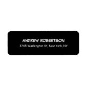 Zwart wit Comic Pro Elegant retour adres label (Voorkant)