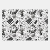 Zwart-wit comics patroon inpakpapier vel (Voorkant 2)