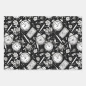 Zwart-wit comics patroon inpakpapier vel (Voorkant 3)