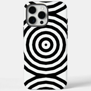 Zwart & Wit Concentrische Cirkels Optische Illusie iPhone 16 Pro Max Hoesje
