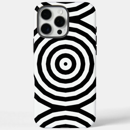 Zwart & Wit Concentrische Cirkels Optische Illusie Case-Mate iPhone Case (Achterkant)
