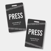 Zwart-Wit Concert All Access Pas Pers Badge (Voor- en achterkant)