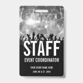 Zwart-Wit Concert Personeel All Access Pas Badge (Achterkant)