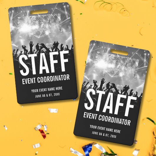 Zwart-Wit Concert Personeel All Access Pas Badge