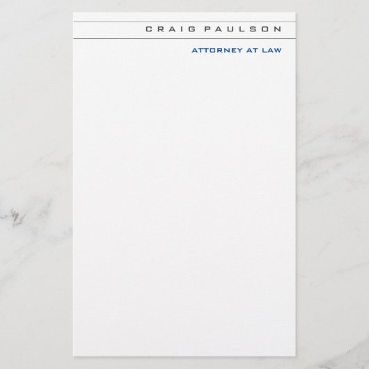 Zwart-Wit Consultant Advocaat Juridisch Beroep Briefpapier (Voorkant)