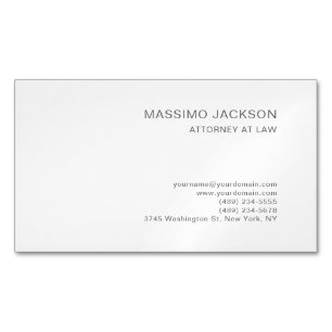 Zwart Wit Consultant Advocaat Minimalist Modern Magnetisch Visitekaartje
