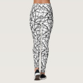 Zwart-wit Contemporary Line Art Leggings (Achterkant)