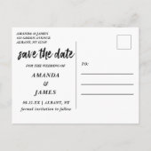 Zwart & Wit Cooper Faux Folie Foto Opslaan De Datu Aankondigingskaart (Achterkant)