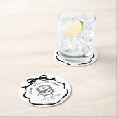 Zwart-wit Coquette Boog Beter Samen Ronde Kartonnen Onderzetter (Insitu)