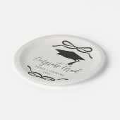 Zwart-wit Coquette Bow Girl Afstudeerfeest Papieren Bordje (Gekanteld)