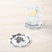 Zwart-wit Coquette Bow Jubileum Ronde Kartonnen Onderzetter (Insitu)