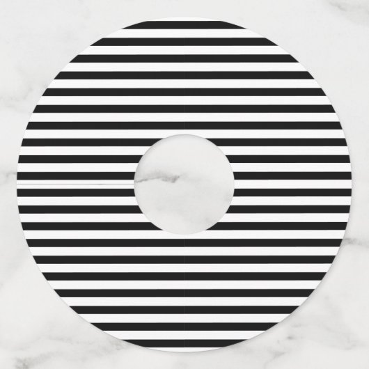 Zwart-wit Coquette Bow Jubileum Wijnglaslabel (Achterkant)