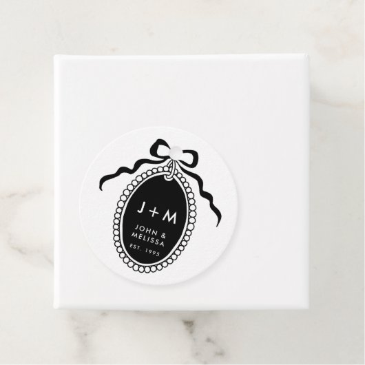 Zwart-wit  Coquette Jubileum Bedankjes Labels (In situ)