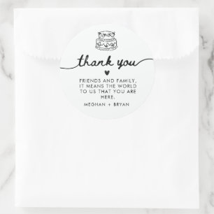 Zwart-wit Coquette Trouwgunst Ronde Sticker