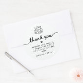 Zwart-wit Coquette Trouwgunst Ronde Sticker (Envelop)