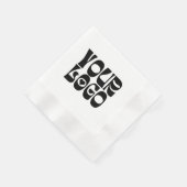 Zwart-wit Corporate Business Logo Napkin Servet (Hoek)
