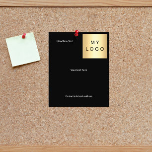 Zwart wit corporate logo flyer