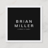Zwart-wit Corporate Modern Professional Vierkante Visitekaartje (Voorkant)