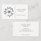 Zwart-wit counselor counseling ooglaurier visitekaartje (Voorkant / Achterkant)