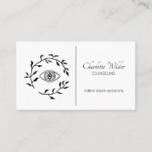 Zwart-wit counselor counseling ooglaurier visitekaartje (Voorkant)