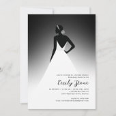 Zwart & Wit Couture Trouwjurk Vrijgezellenfeest Kaart (Voorkant)