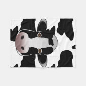 Zwart-wit Cow Print Patroon Fleece Deken (Voorkant (Horizontaal))