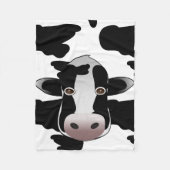 Zwart-wit Cow Print Patroon Fleece Deken (Voorkant)