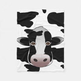 Zwart-wit Cow Print Patroon Fleece Deken