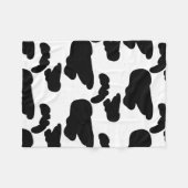 Zwart-wit Cow Print Patroon Fleece Deken (Voorkant (Horizontaal))