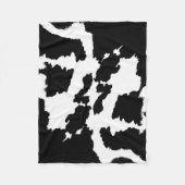 Zwart-wit Cow Print Patroon Fleece Deken (Voorkant)