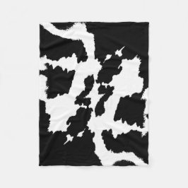 Zwart-wit Cow Print Patroon Fleece Deken