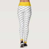 Zwart & Wit Crazy Chicken Foot Prints Gele Pop Leggings (Achterkant)