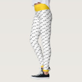 Zwart & Wit Crazy Chicken Foot Prints Gele Pop Leggings (Links)